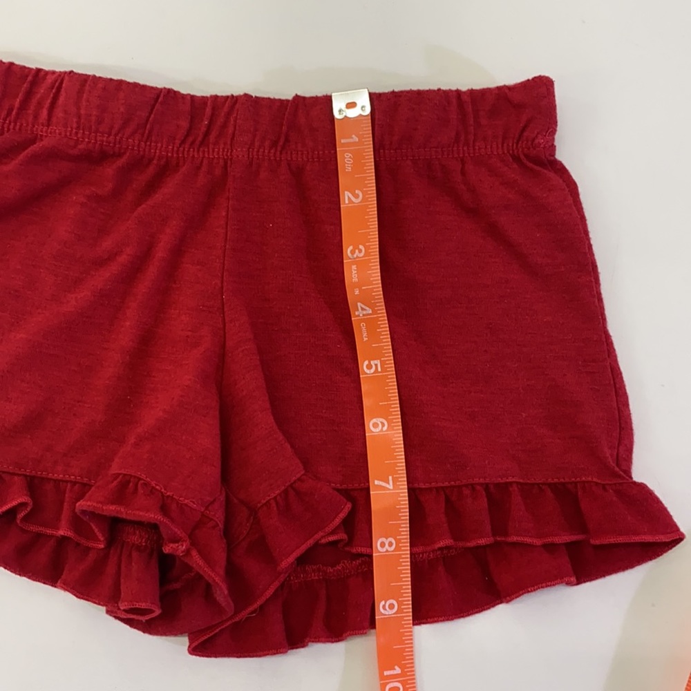 🌸 Girl’s Firehouse Ruffle Hem Shorts Red Small - Picture 5 of 5